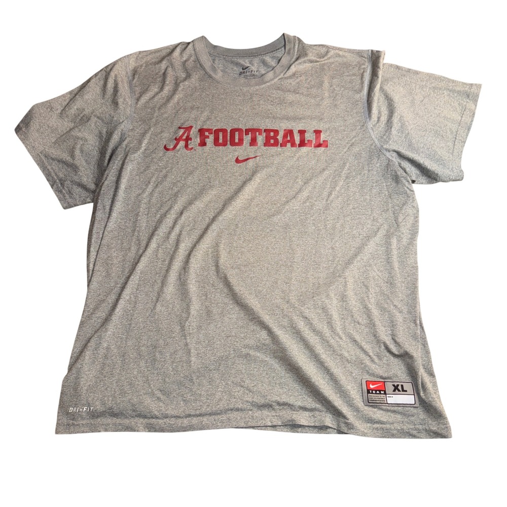 Nike Shirt XL Gray Alabama Crimson Tide Football Dri-FIT Performance Tee